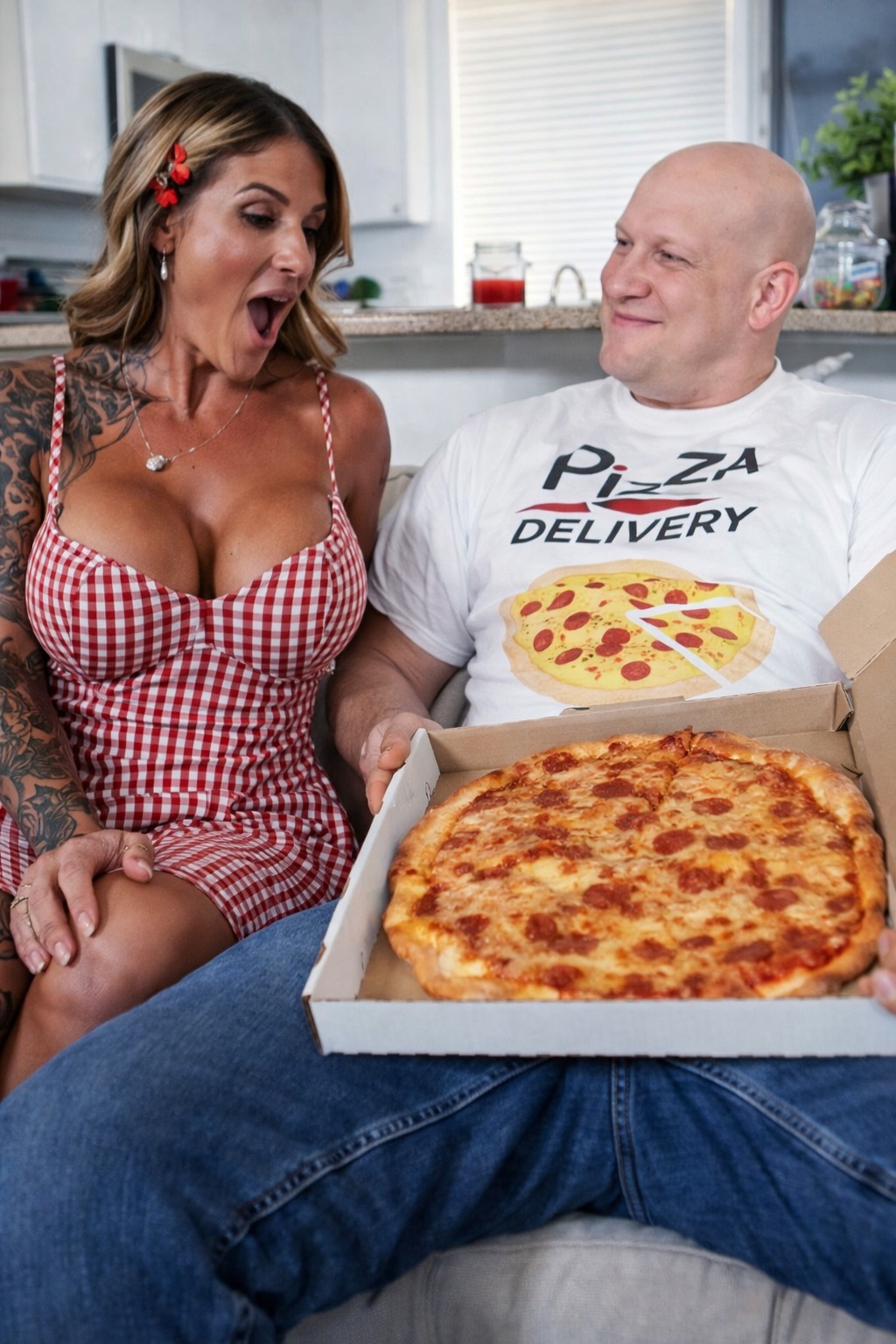 Mom is happy that Dad gave a Big Pizza😂😱VideoInComments